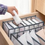 3PCS Fabric 7-GRID Wardrobe Organizer Drawer Style Folding Storage Boxes For Pants And Underwear Home Closet Organization Boxes 