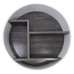 Wood And Metal Wall Shelf 3 Rack Circle 45CM