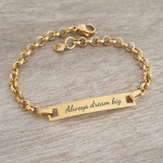Ella Personalized Gold Stainless Steel Bracelet Adjustable Size 17-22CM Ready In 3 Days