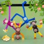 1PC Stretchy Monkey Suction Cup Toy - Fun Squishy Decompression For Kids & Adults Perfect For Family Bonding & Party Interaction