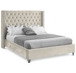 Kimberly Sleigh Bed Double -off White