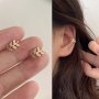 Elegant Leaf Design Cuff Earrings Adjustable No-pierce Clip-ons Vintage & Minimalist Style Dainty Fairy-tale Inspired Women's Ear Jewelry