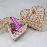 Vintage Crystal Metal European Love Princess Jewelry Box
