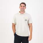 Retro Short Sleeve Golf Polo Pocket Patch Ivory - 3XL