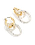 Mixed Metal Plated Double Link Illusion Hoop Earrings