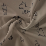 Khaki Dog Doodles Fabric Per Meter
