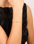 Waterproof Gold Plated Stainless Steel Cubic Zirconia Letter M Tennis Bracelet