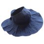 Foldable Ladies Uv Protection Wide Brim Sun Hat Navy