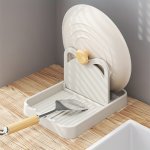 1PC Pot Racks Creative Cat Ear Pot Lid Rack Countertop Multi-functional Vertical Holder Stand Foldable Wall Hanging Spoon Storag