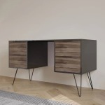 Modern Office Desk With Metal Legs