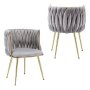 Angelique Dining Chairs With Metal Legs-grey