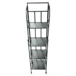 Narrow Standing Metal Shelf 4 Rack Black
