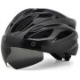 Bike Helmet Removable Goggles Bicycle Helmet With Light For Bike - Size L