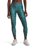 Women's Heatgear Armour Printed Ankle Leggings - Tourmaline Teal Md