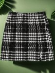 Plaid Pattern Bodycon MINI Skirt Elegant A-line Skirt For Spring & Summer Women's Clothing