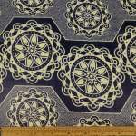 Wax Printed Piece Cirques Navy&cream: 480CMX112CM