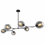 Molecule Chandelier 6 Light Black Gold - Satin Gold