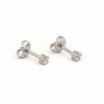 Deluxe Cubic Zirconia Sterling Silver 3MM