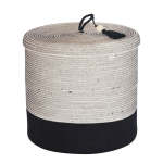 Lidded Cylinder Basket - Liquorice - XL Poly Base