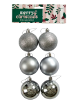 Large 6-PACK Christmas Baubles Colour design May Vary - None Rose Gold