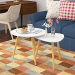 2 PC Nordic Teak Table Set