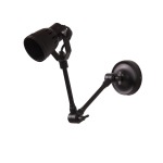 Indigo Swing Metal Wall Light Black Brass Silver - Antique Silver