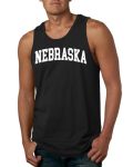 Wild Bobby State Of Nebraska College Style White Fashion Mens Tank Top Black Medium