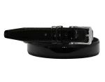DH961-1 Faux Leather Mens Classic Flutter Circle Pin Buckle Belt
