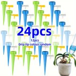 24PCS 12PCS Self-watering Spikes: Adjustable Plant Waterer With Universal Connector - Suitable For All Bottles With 2.79 Cm Inne