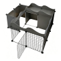 Portable Dog Fence 57X107X107CM Adjustable Pet Playpen With Top Storage