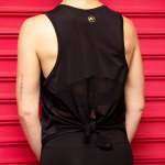 Sleeveless V-split Mesh Top Black - Black XL
