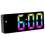 Battery-operated LED Display Digital Alarm Clock - Black