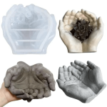 Newest Silicone Molds Epoxy Resin Concrete For Diy Hand Shaped Tray storage pot Decoration Eid Al-adha Mubarak