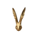 Long Ear Bunny Ceramic Figure Gold Three Sizes - Large