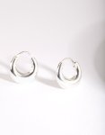 Silver Chubby Huggie Earrings