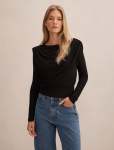 Estelle Bubble Waist Long Sleeve Top - 16 Black