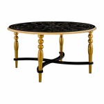 Round Coffee Table – Black And Gold