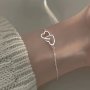 Dainty Heart-linked Chain Bracelet Simple Elegance Fashionable Accessory For Everyday Wear Available In Silvery And Golden Tones