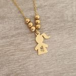 Ella Personalized Children Tag Necklace Gold Stainless Steel Ready In 3 Days