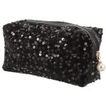 Kesyoo Sequin Makeup Bag Portable Square Cosmetic Organizer Travel Toiletry Pouch Lightweight Large Capacity For Women