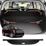 Powerty Retractable Cargo Cover For 2020-2025 Kia Telluride - Canvas Texture Trunk Cover Privacy Screen Rear Security Shade For