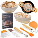 Sourdough Starter Kit Sourdough Bread Baking Supplies 9" Round & 10"OVAL Rattan Banneton Bread Proofing Baskets Set Bread Baking