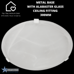 Metal Base With Alabaster Glass Ceiling Fitting - 300MM
