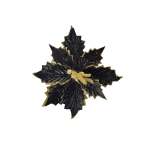 Xmas Black Gold Poinsettia Pick 28X30CM