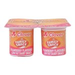 Clover Family Snack Strawberry Flavoured Low Fat Dairy Snack 4 X 100G