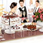 4 5PCS Large Acrylic Risers Acrylic Display Set Rectangular Stands Shelf Transparent Display Risers For Decor Cake And Pop Shelv