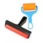 Homsfou 2PCS Rubber Roller For Printmaking And Crafting Ink Applicator For Woodworking Art Projects And Crafts For Beginners And