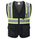 Laiensafety Reflective Safety Vest For Men Women With Multiple Pockets Mesh High Visibility Vest Hi Vis Construction Work Vest M