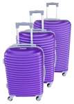 Smte 3 Piece Hard Outer Shell Lightweight Luggage Set Purple With Keychain