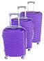Smte 3 Piece Hard Outer Shell Lightweight Luggage Set Purple With Keychain
